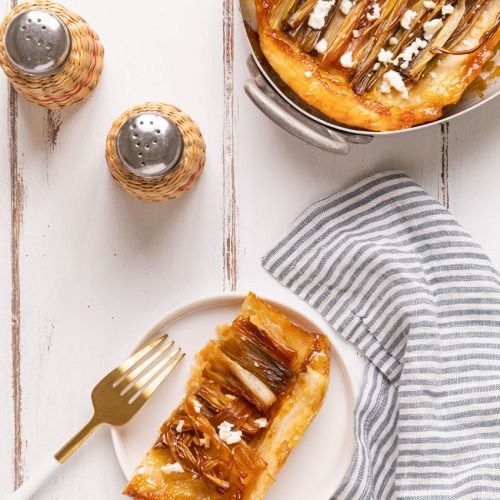 Tarte tatin poireaux et féta