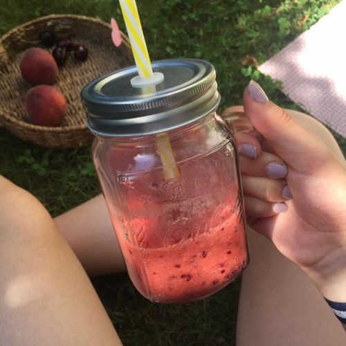 faire un smoothie pêches cerises