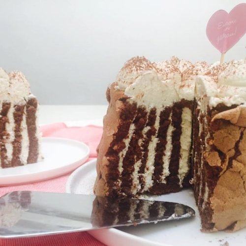 gâteau roulé vertical au chocolat