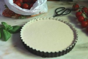 appareil tarte tomates cerises fromage frais