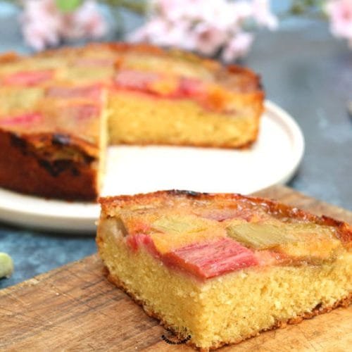 gâteau renversé à la rhubarbe recette