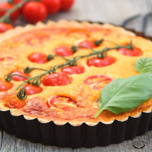 tarte tomates cerises et fromage frais
