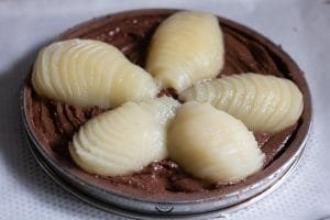 tarte poire chocolat avant cuisson