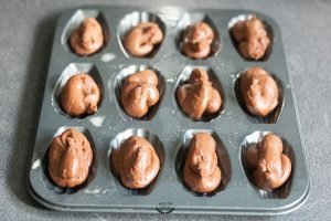 madeleines au chocolat avant cuisson