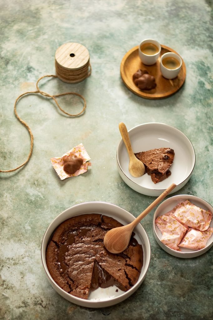 fondant au chocolat et lait concentré sucré