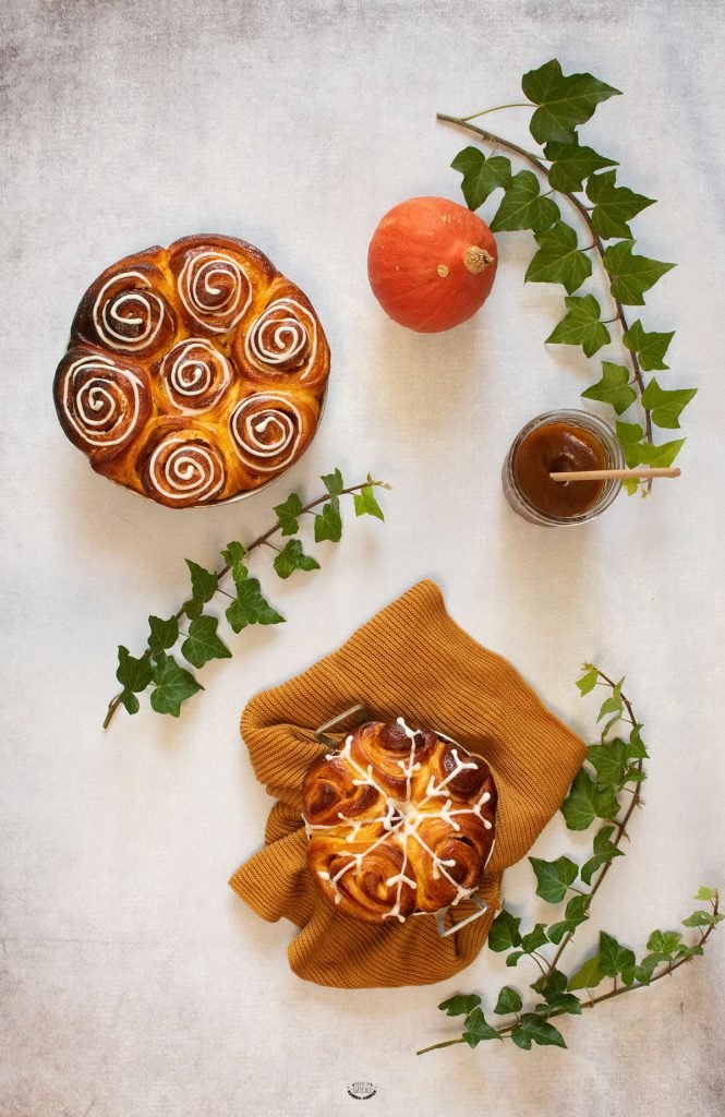 brioche roulée fourrée potimarron façon cinnamon rolls