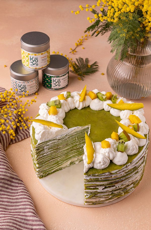 gâteau de crêpes matcha