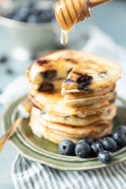 pancakes myrtilles