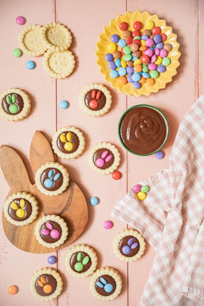 biscuits tartelettes chocolat pâques en forme de lapins