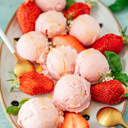 glace fraise basilic huile olive