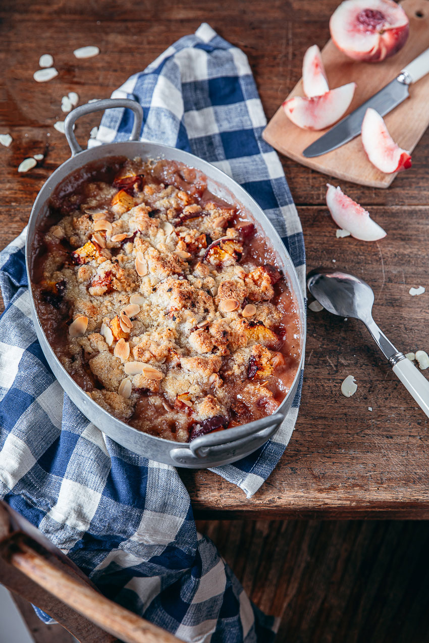 recette crumble peche