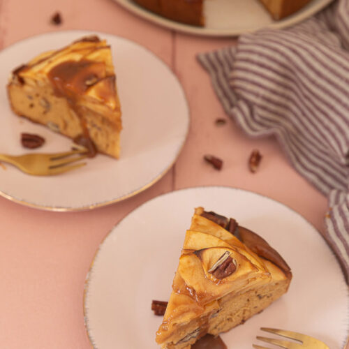 gateau moelleux pomme caramel pecan